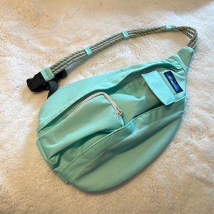 Kavu Rope Bag, Mint Green With Pink Inside